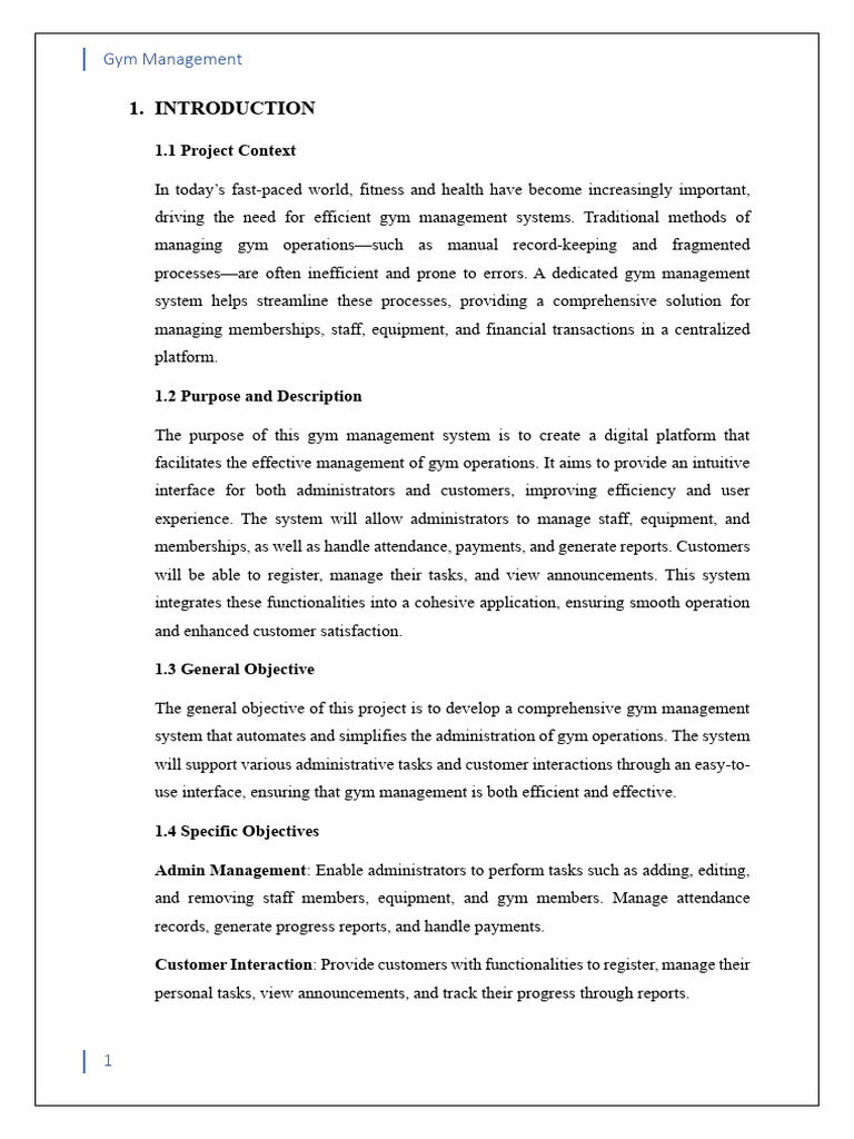 Gym Management System Overview and Limitations | PDF | Databases ...