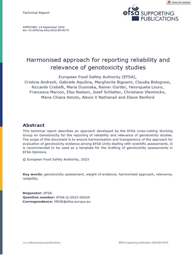 Genotoxicity Study Reporting Guidelines | PDF | Biology