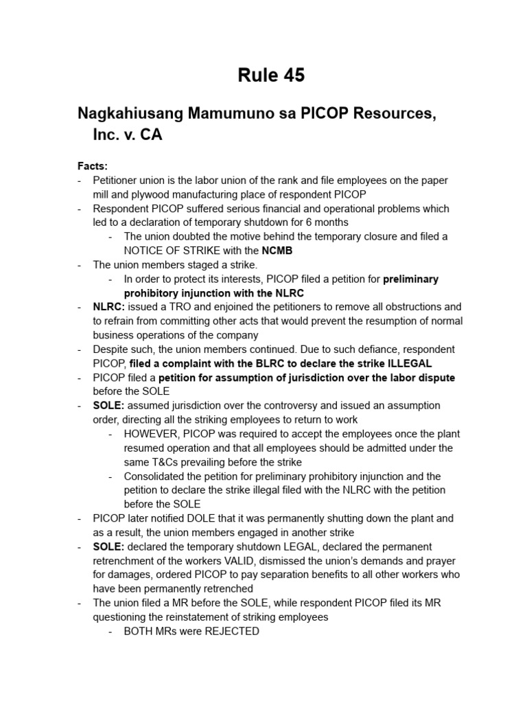 CIVPRO Rules 45, 47 and 39 Digests (Not Done) | PDF | Writ Of ...