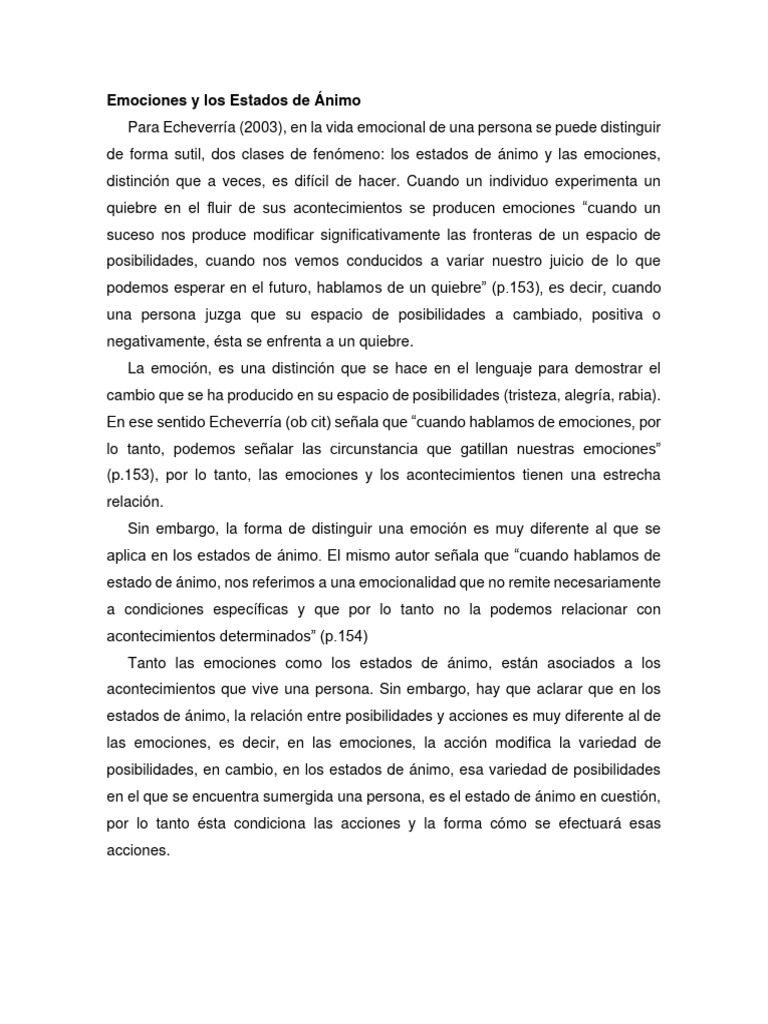 Emociones y Los Estados de Ánimo | PDF | Las emociones | Estado (política)