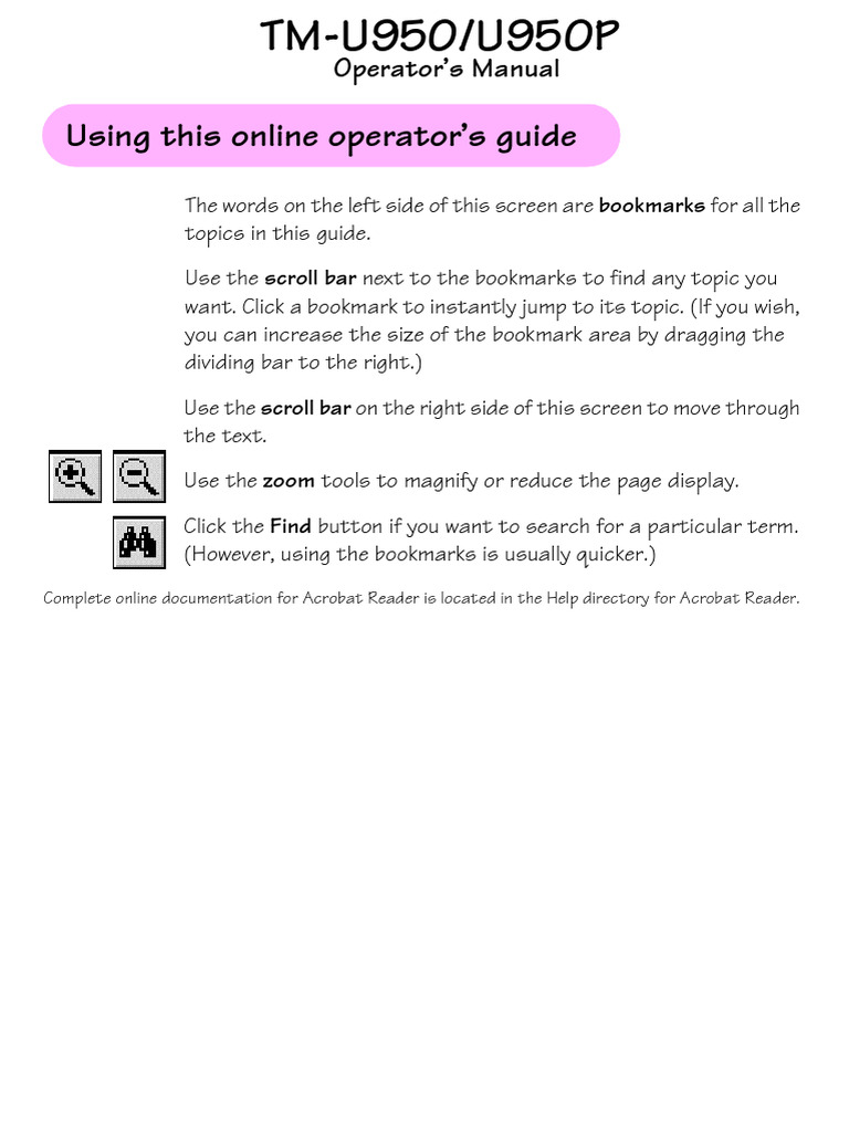 TM-U950/U950P Operator Manual | PDF
