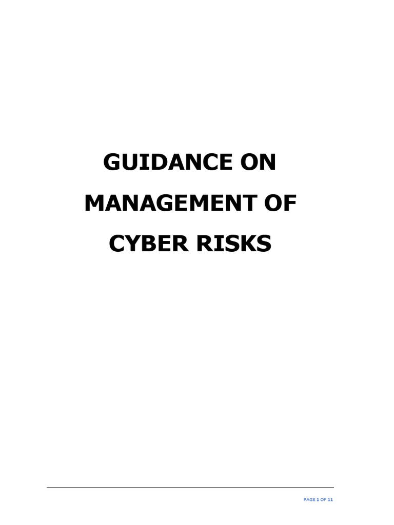 Guidance On Management of Cyber Risks Dec2022 | PDF | Security ...