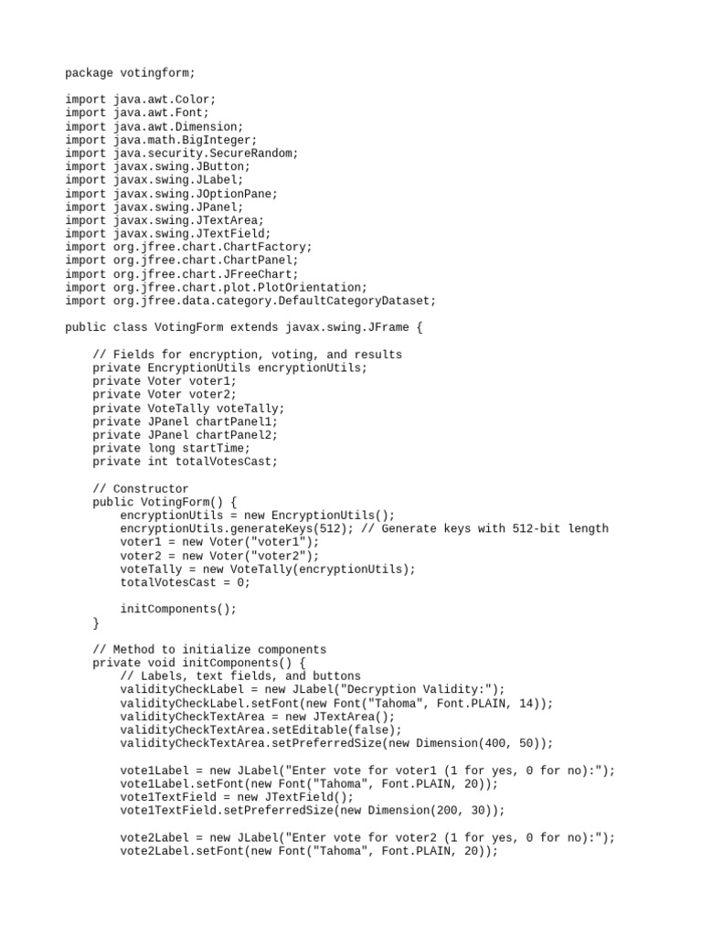 Java Voting Form UI Components | PDF | Public Key Cryptography | Encryption