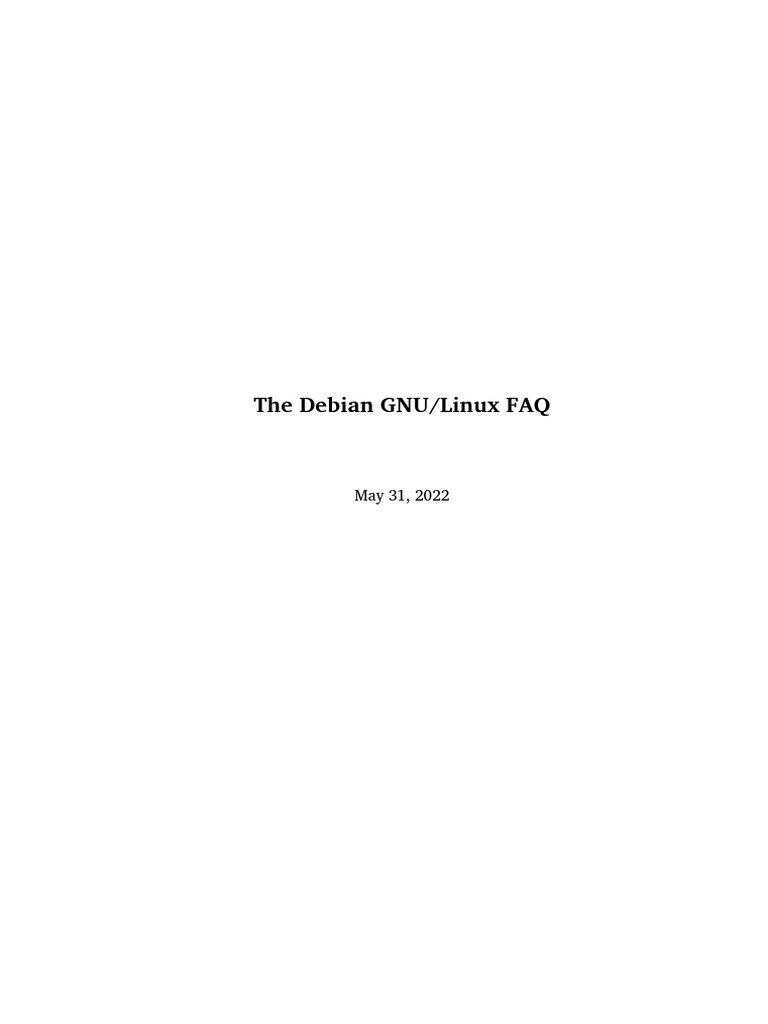 Debian Faq - en | PDF | Linux | Gnu