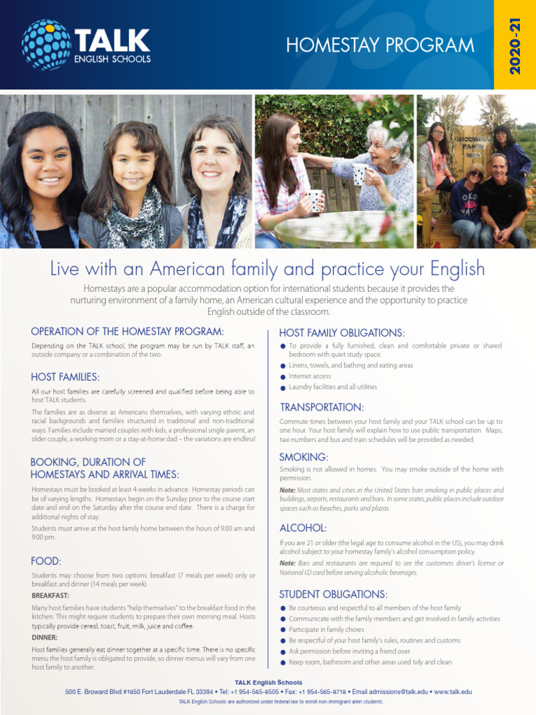 Experience American Culture with Homestays | PDF | Menu | Meal