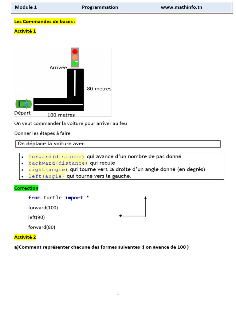 Programmation avec Turtle en Python | PDF | Géométrie