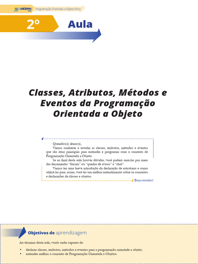 Fundamentos da Programação Orientada a Objetos | PDF | Classe ...