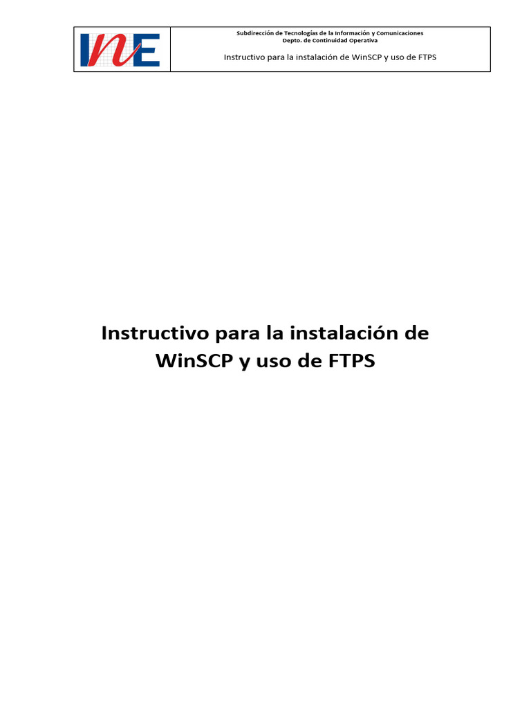 Instructivo - Instalación de WinSCP y Uso de FTPS | PDF | Software ...
