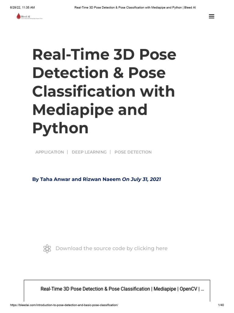 Mediapipe Pose Classification