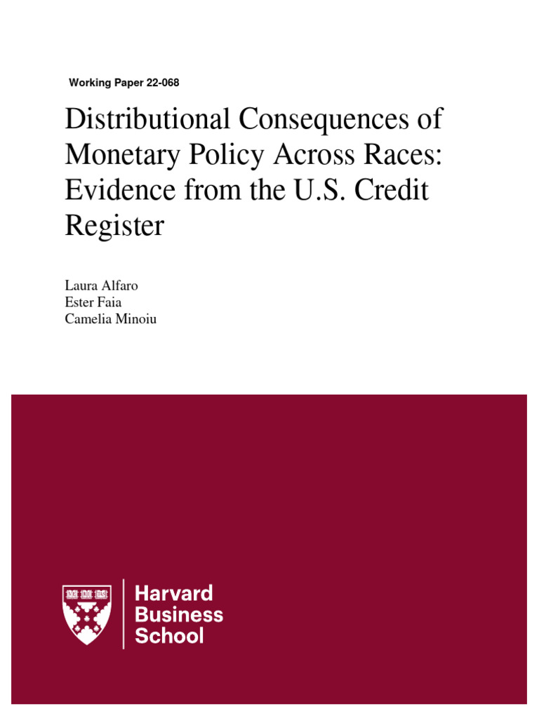Distributional consequences of monetary policy across races pdf