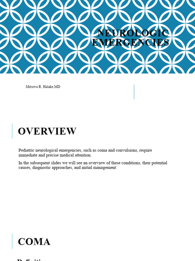 Neurologic Emergencies | PDF | Coma | Epilepsy