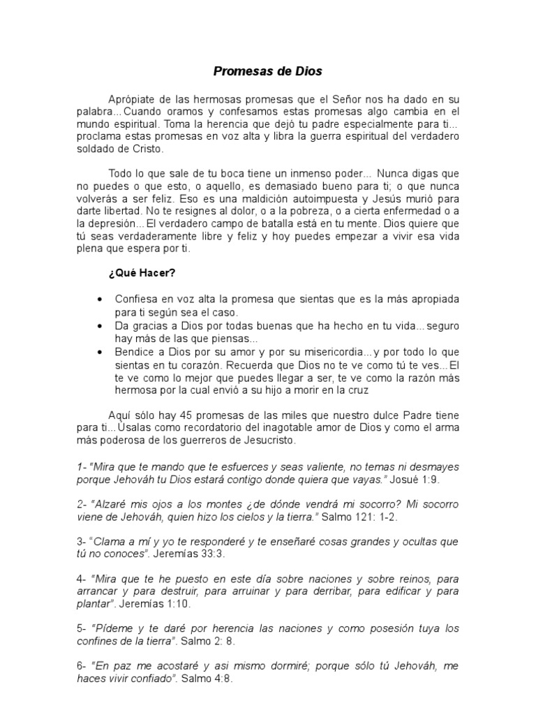 45 Promesas de Dios en los Salmos | PDF | Salmos | Cristo (título)
