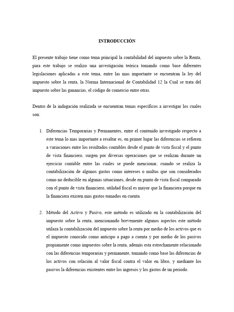 Contabilidad del Impuesto sobre la Renta | PDF | Contabilidad | Impuestos