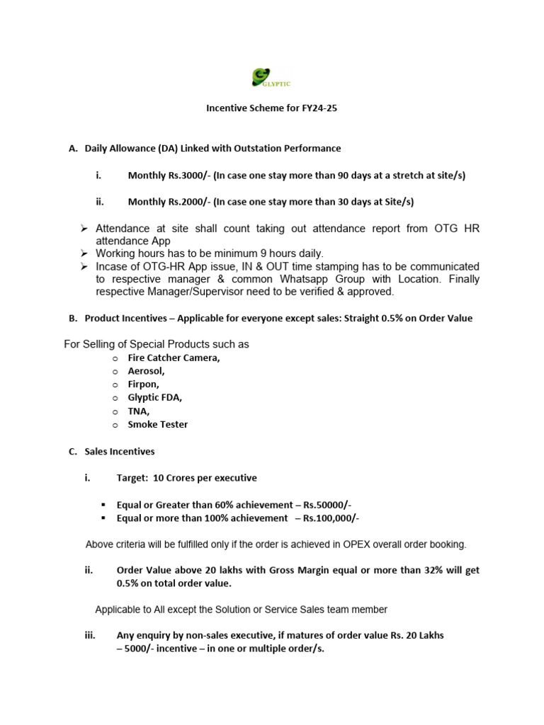 FY24-25 Incentive Scheme Overview | PDF | Business
