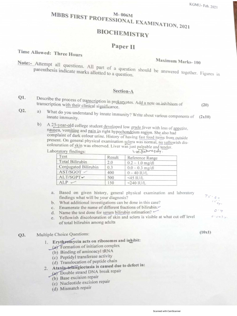 Biochem 1st Proff... 2019 Batch | PDF