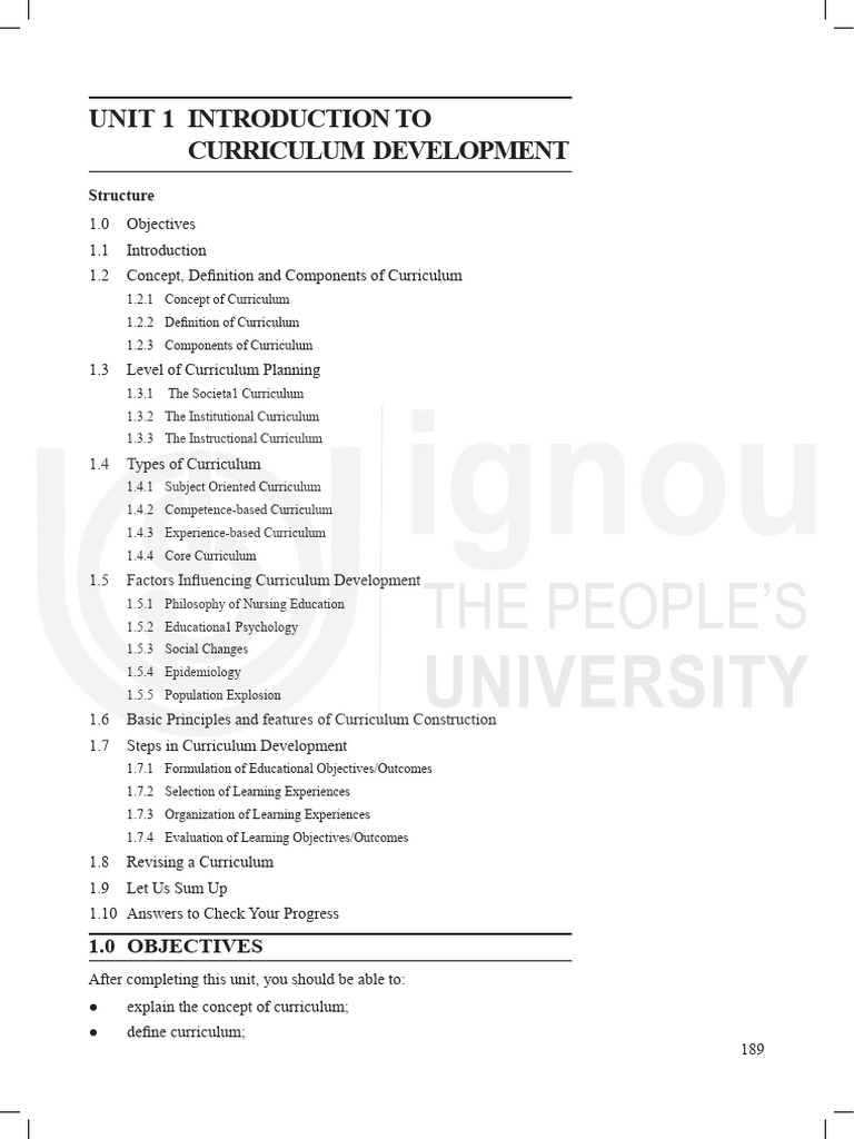Unit 1 | PDF | Curriculum | Nursing