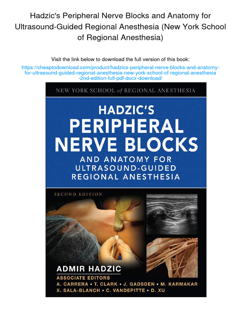 Hadzic's Peripheral Nerve Blocks and Anatomy For Ultrasound