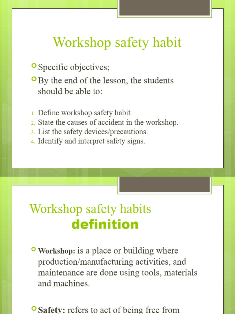 Understanding Workshop Safety Habits | PDF | Safety | Glove