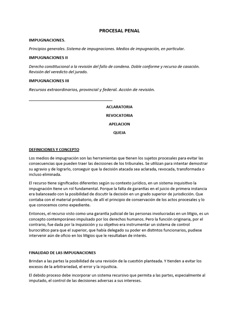 Medios de Impugnación en Proceso Penal | PDF | Judicaturas | Sentencia ...