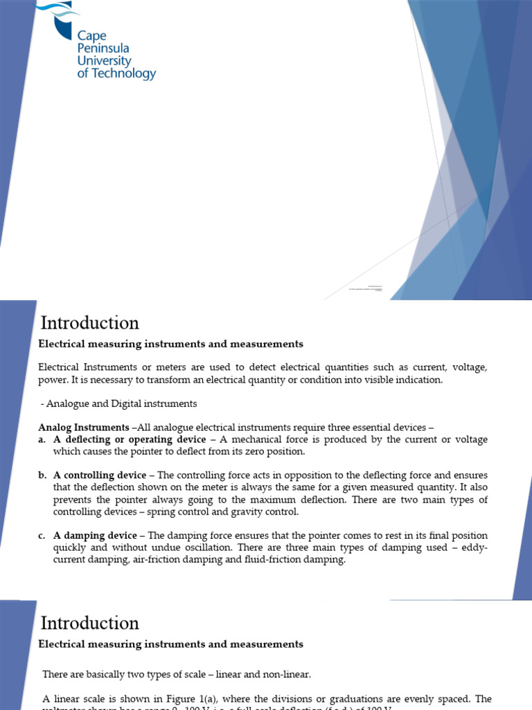 Electrical Measuring Instruments Overview | PDF | Decibel | Voltage
