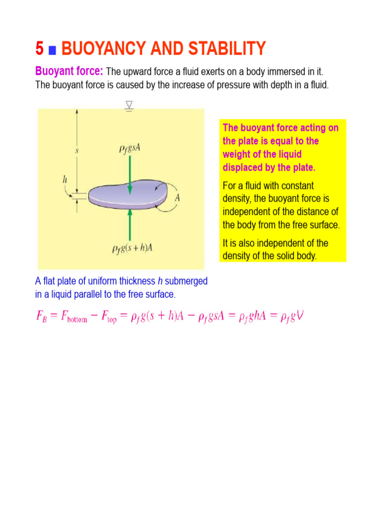 Chapter 5 Notes Buoyancy Pdf Buoyancy Physics