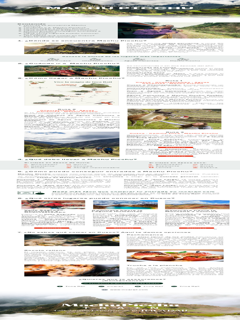 Inca Rail - Gui A A Machu Picchu | PDF | Cocina latinoamericana | Alimentos