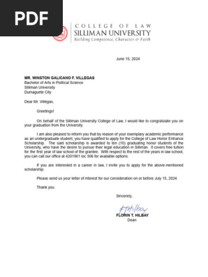 Villegas, Winston, Invitation Letter & Letter of Interest