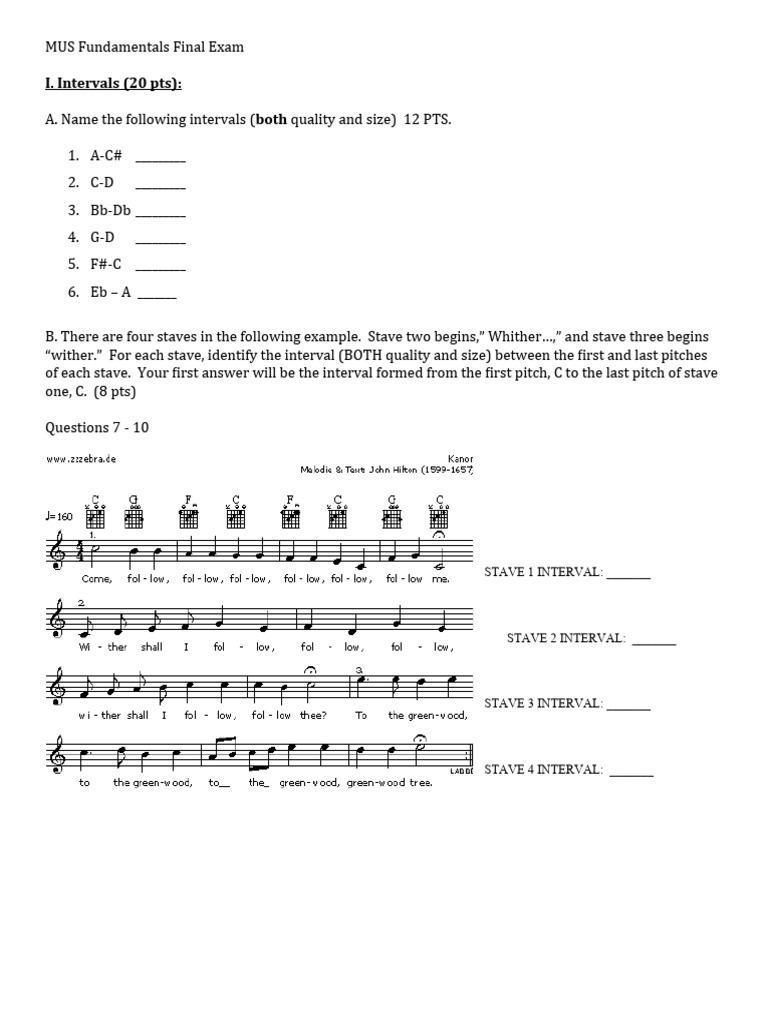 MUS Fundamentals Final Exam Guide | PDF | Music Theory | Elements Of Music