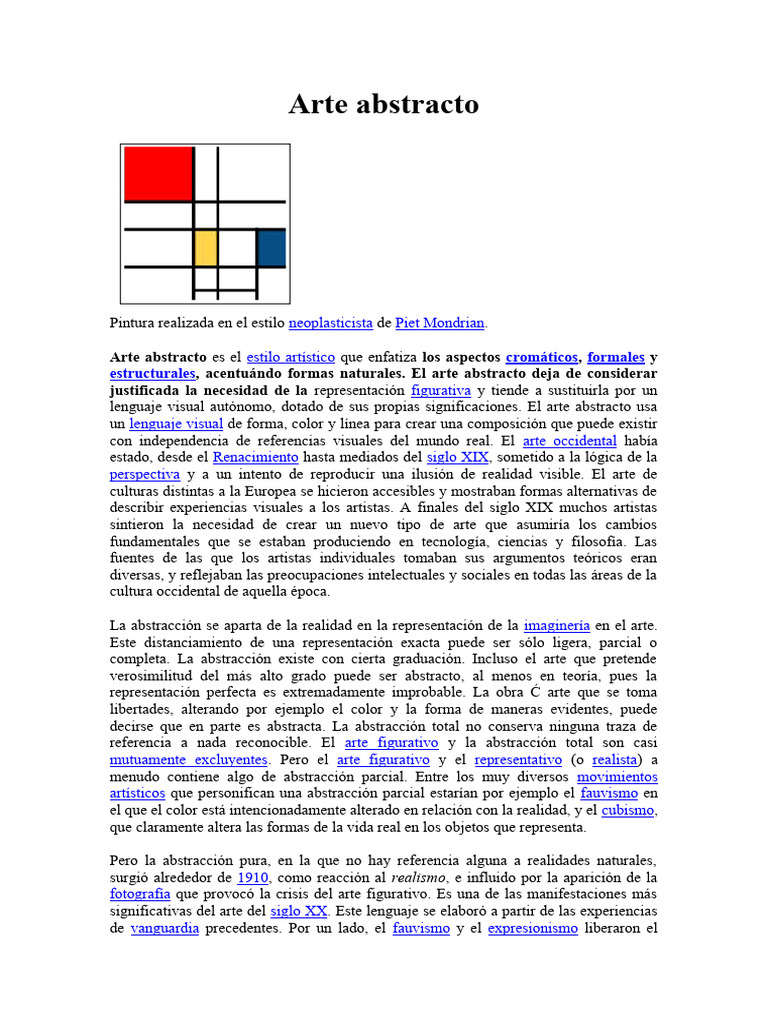 Evolución del Arte Abstracto | PDF | Arte abstracto | Cubismo