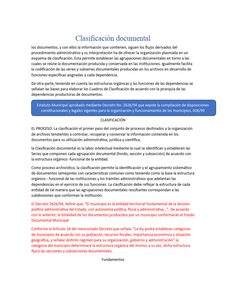 Clasificación Documental Pdf Institución Presupuesto