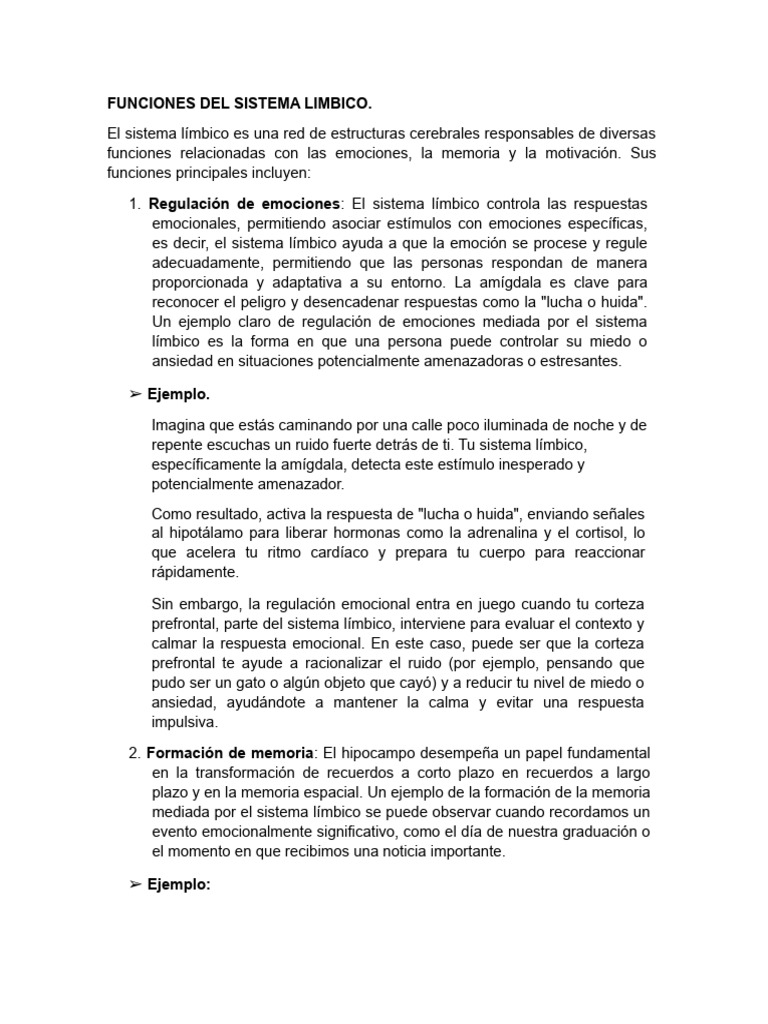 Funciones Del Sistema Limbico | PDF | Las emociones | Sistema límbico