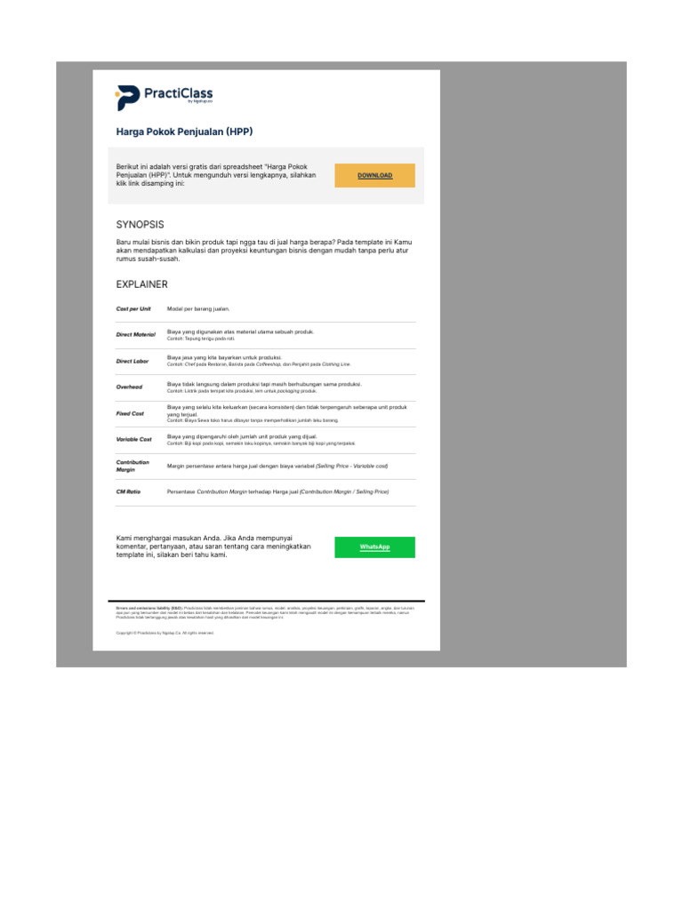 HPP Template Gratis - Practiclass by Ngalup | PDF