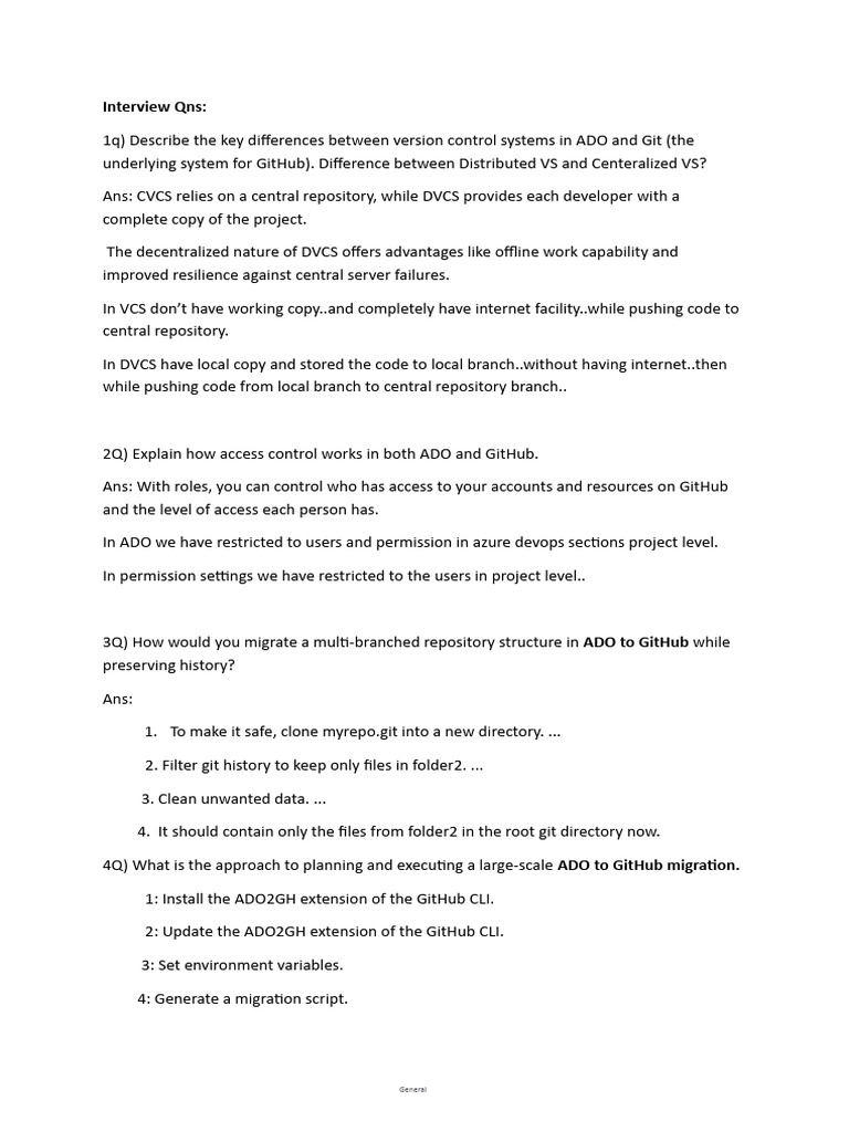 ADO to GitHub Migration Insights | PDF | Version Control | Information ...