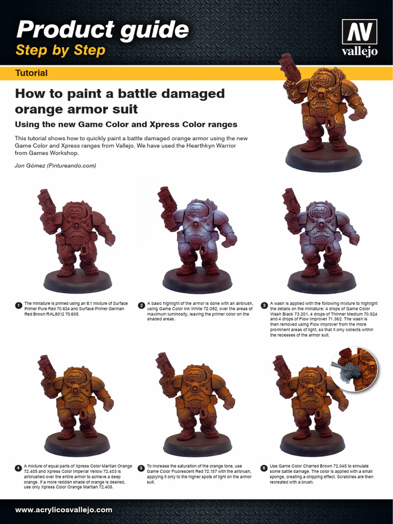 Painting Battle Damaged Orange Armor | PDF | Color | Artistic Techniques