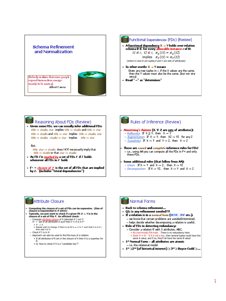 Schema Normalization and Functional Dependencies | PDF | Data Model ...