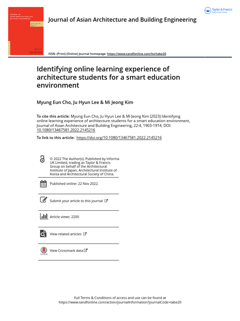 Online Learning in Architecture Education | PDF | Learning | Distance ...