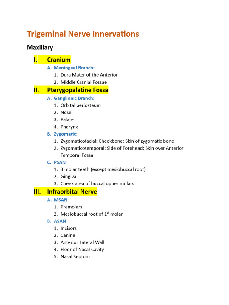 Trigeminal Nerve Anatomy Guide | PDF | Human Nose | Anatomy