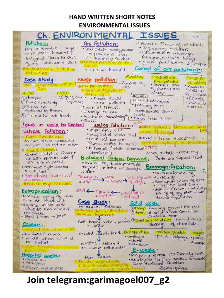 Environmental Issues Class 12th Chapter 16 | PDF