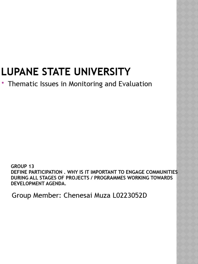 Importance of Community Participation in Development | PDF ...