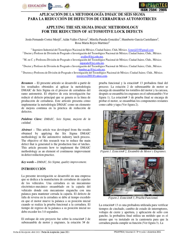 Vol+4+no+3 Art+1 | PDF | Six Sigma | Conector eléctrico