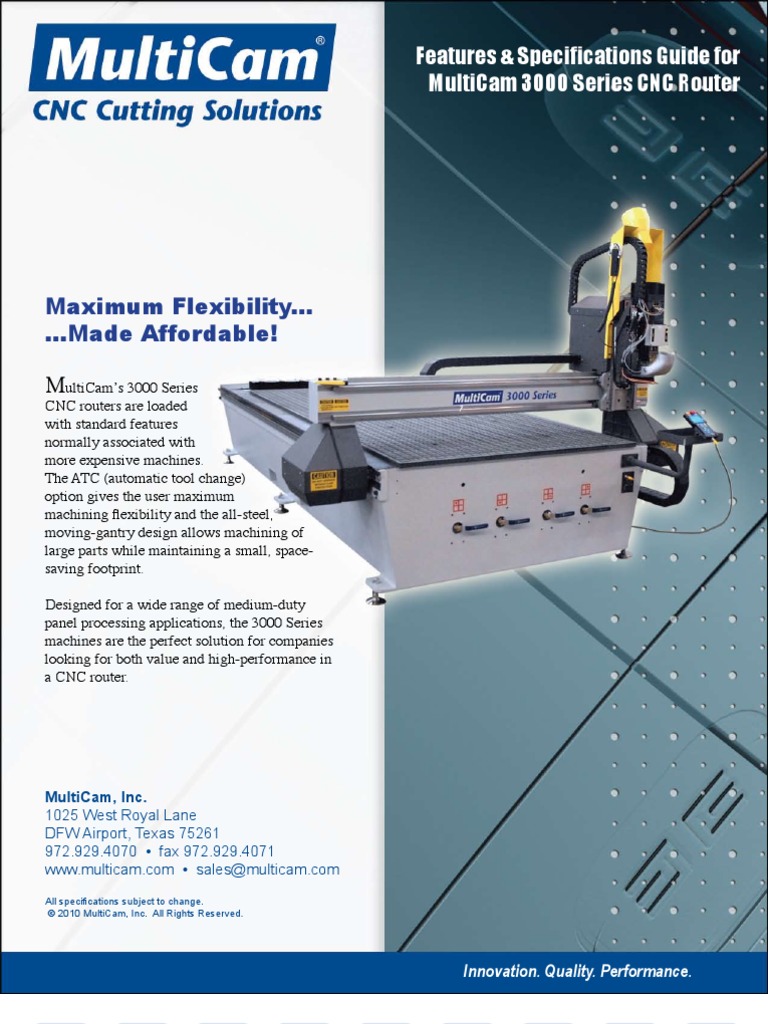 MultiCam 3000Series CNC Router Electric Motor Numerical Control