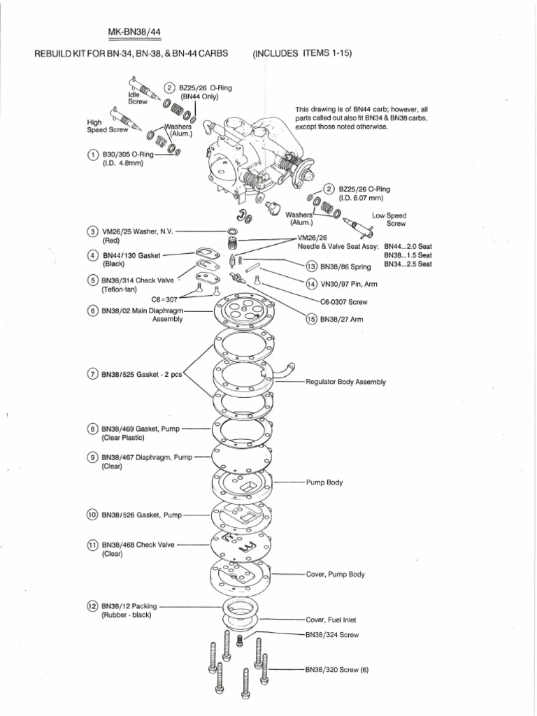 Mikuni MK-BN38-44 PartsAssembly Diagram | PDF