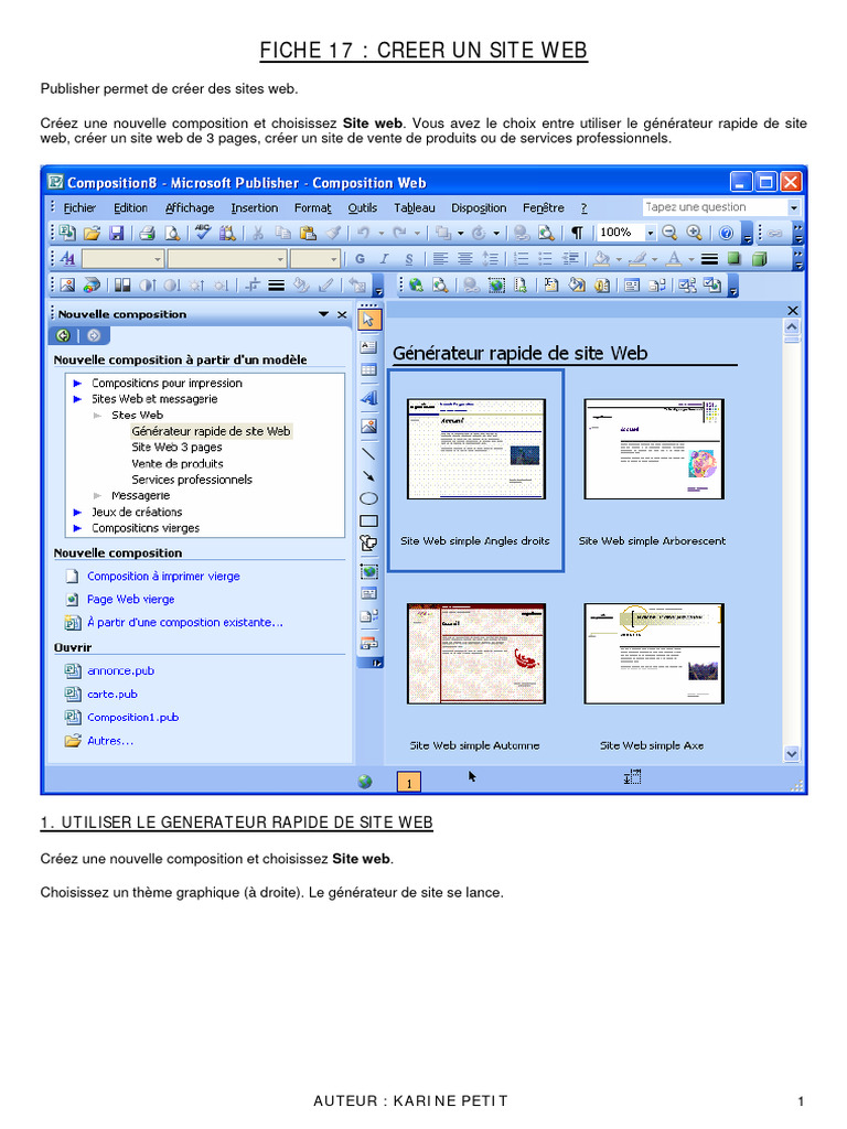 Créer un site web avec Publisher | PDF | Internet | Internet et Web