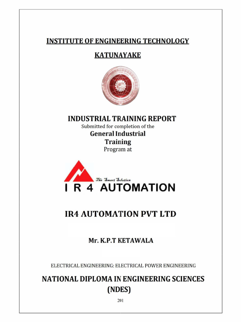 PLC INDUSTRIAL TRAINING REPORT - Programmable Logic Controller - IR4 ...