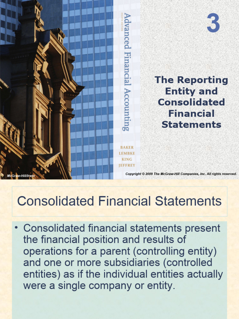 Intro Cosolidated Fs | PDF | Consolidation (Business) | Equity (Finance)