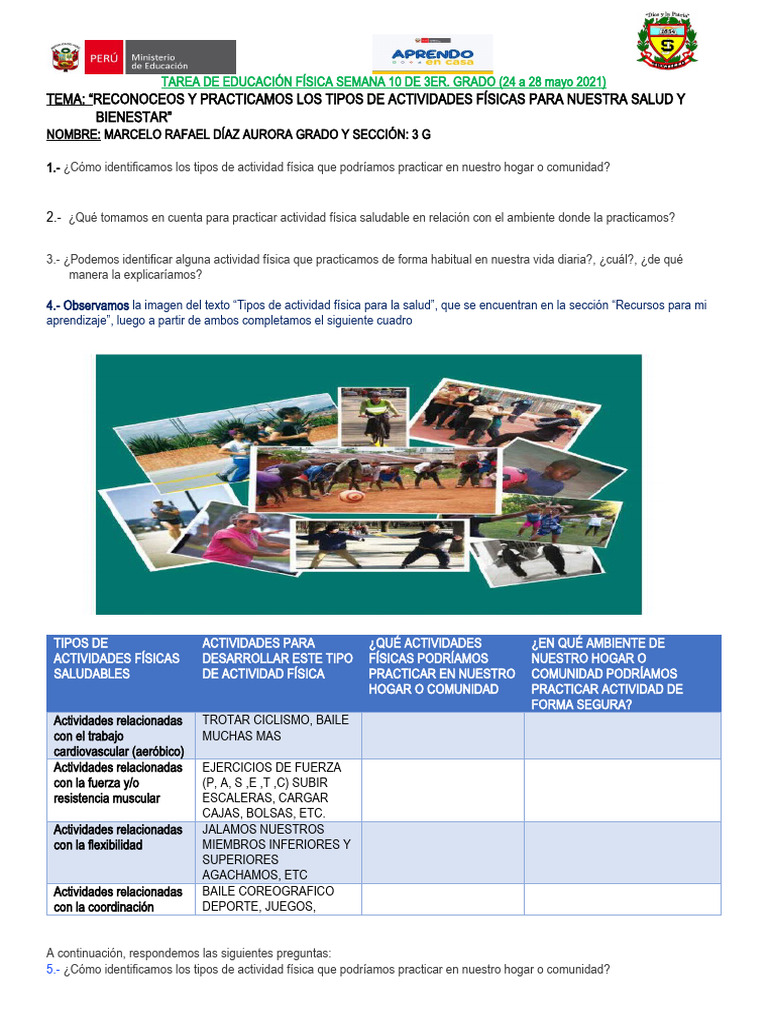 Tarea Semana 10 de 3° Grado | PDF | Crecimiento personal y profesional ...
