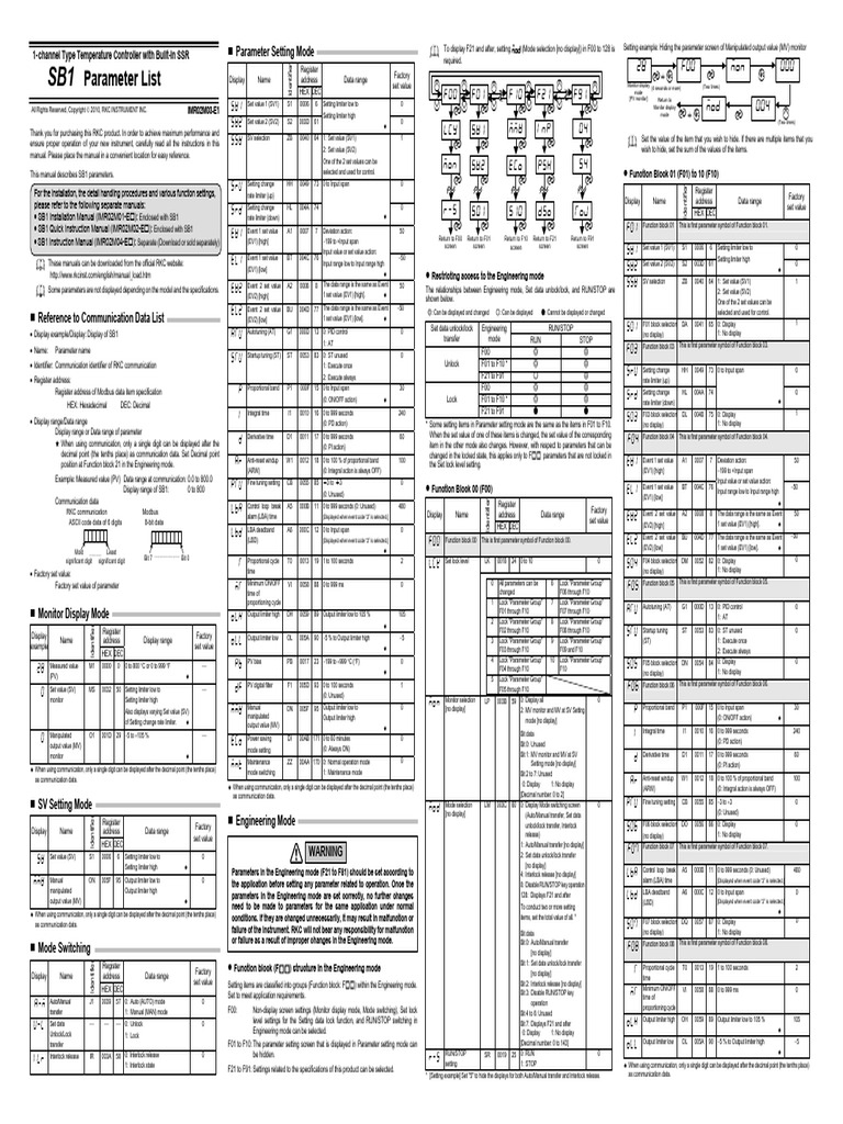 RKC Temperature Controller Settings Guide | PDF | Parameter (Computer ...