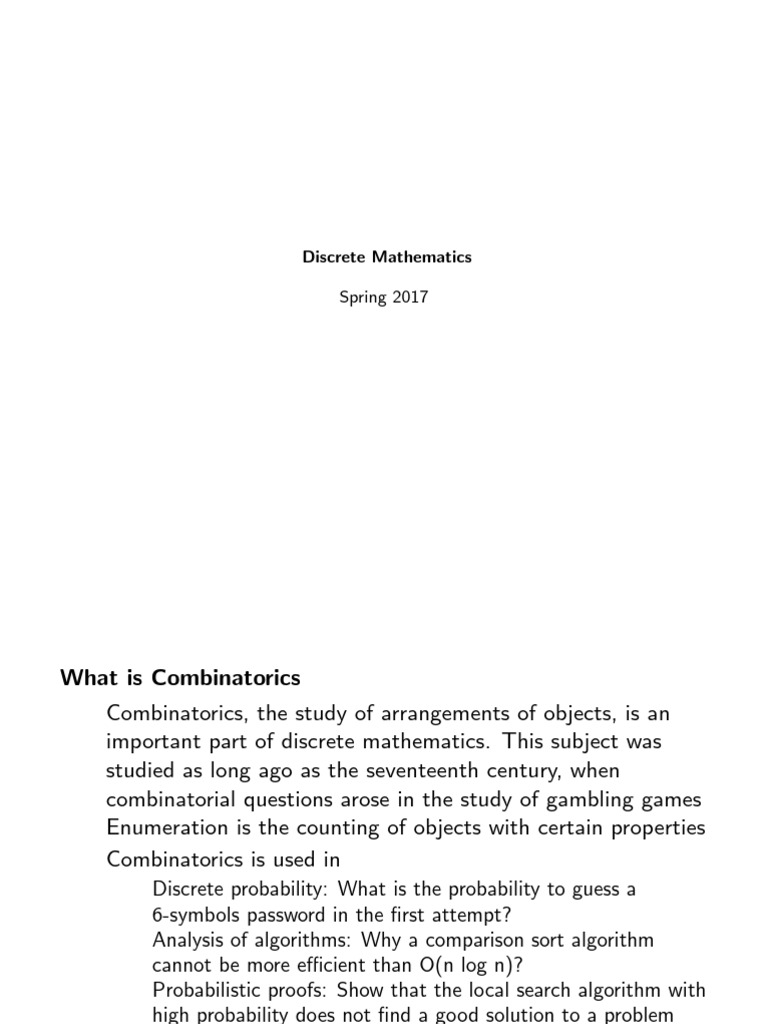 Combinatorics and Permutations Explained | PDF | Combinatorics ...