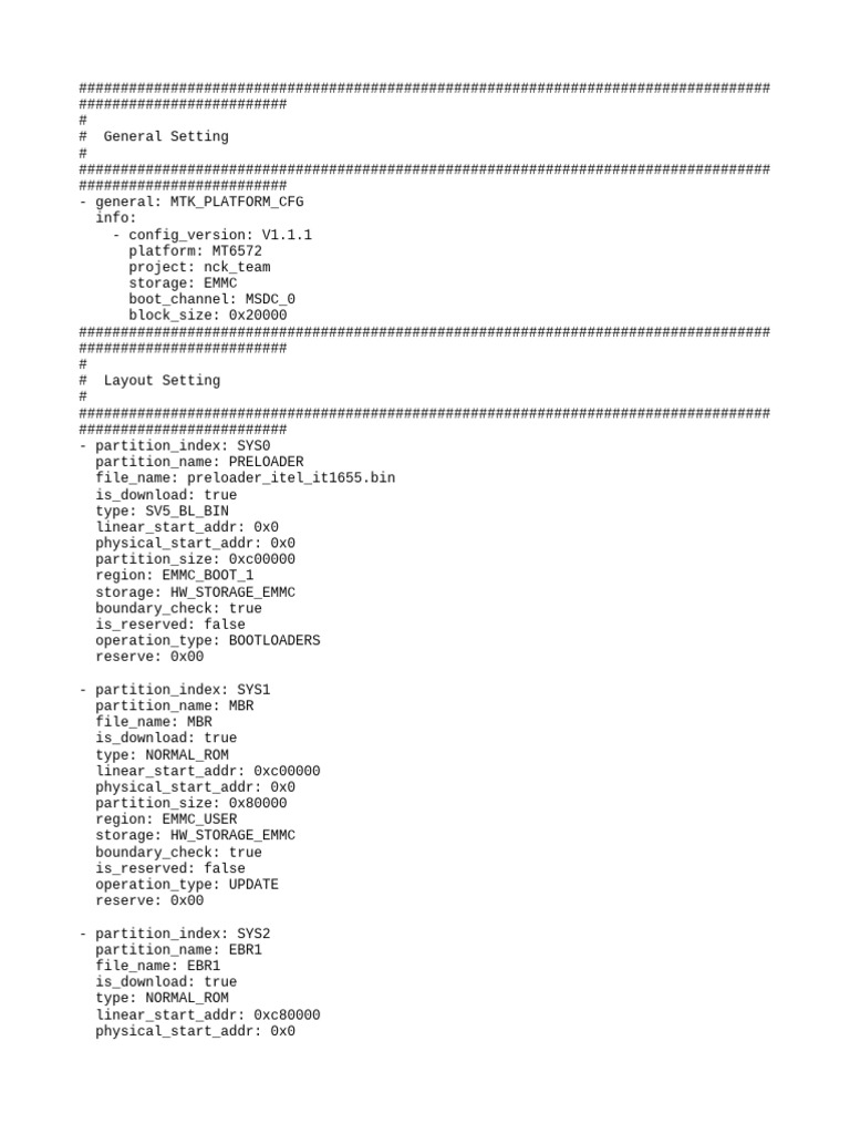 MT6572 EMMC Partition Configuration | PDF | Computer Data Storage ...