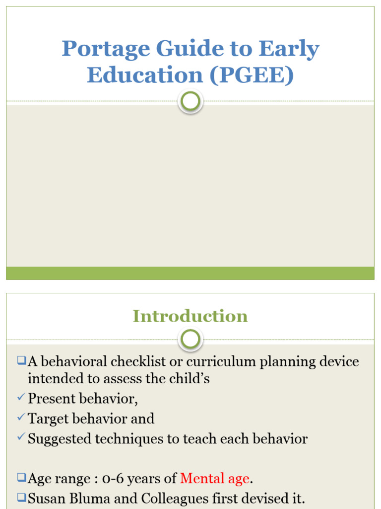 Portage Guide for Early Education | PDF | Imitation | Attention